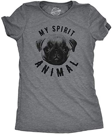 dark-gray-pug-shirt-for-women-that-says-'my-spirit-animal'